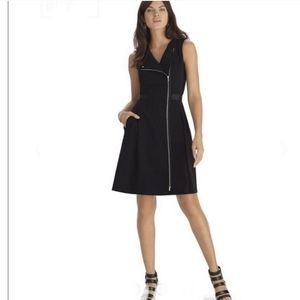 white house black market Sleeveless Black Zipper Dress.